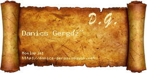 Danics Gergő névjegykártya